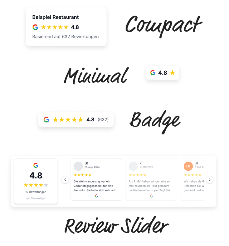 SterneWidget Dashboard Vorschau